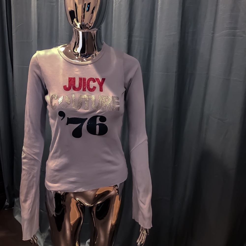 Light Blue Long Sleeve Glitter T-shirt